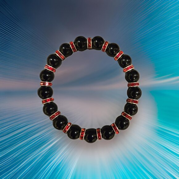 Onyx Bracelet ~ 10mm beaded - Picture 1 of 3